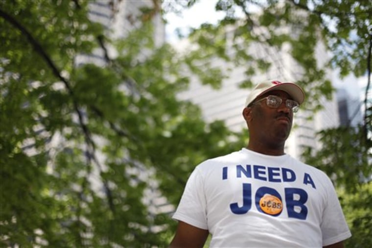 Frank Wallace, who has been unemployed since May of 2009, is seen during a rally organized by the Philadelphia Unemployment Project on Thursday. Frank Wallace, who has been unemployed since May of 2009, is seen during a rally organized by the Philadelphia Unemployment Project on Thursday. 
